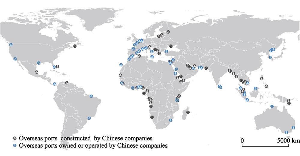 Overseas ports constructed or owned and operated by Chinese companies, 2017(Source: compiled by the authors from news and company reports)
