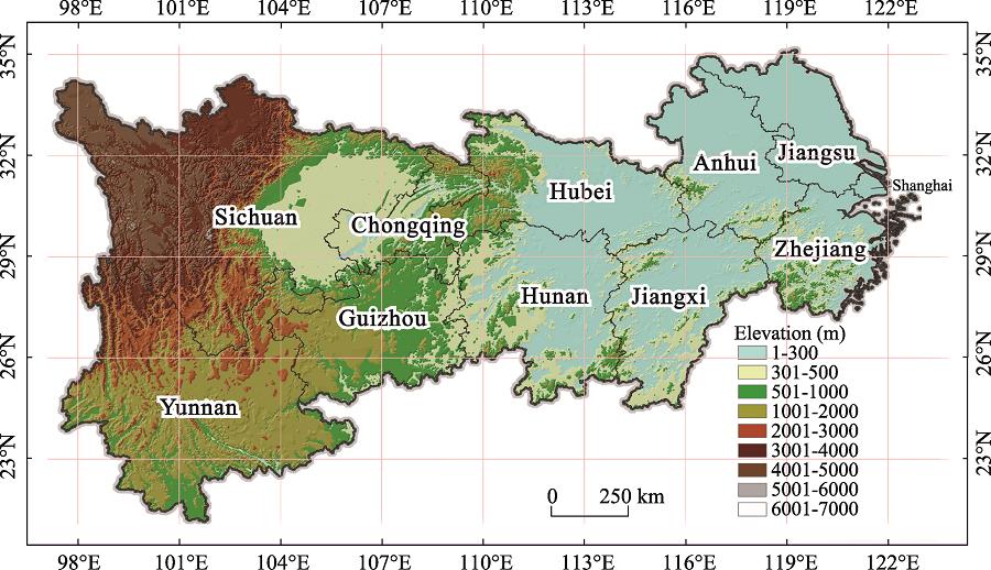 Geographical location of the Yangtze River Economic Belt (YREB)