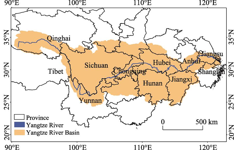 Location map of the Yangtze River Basin