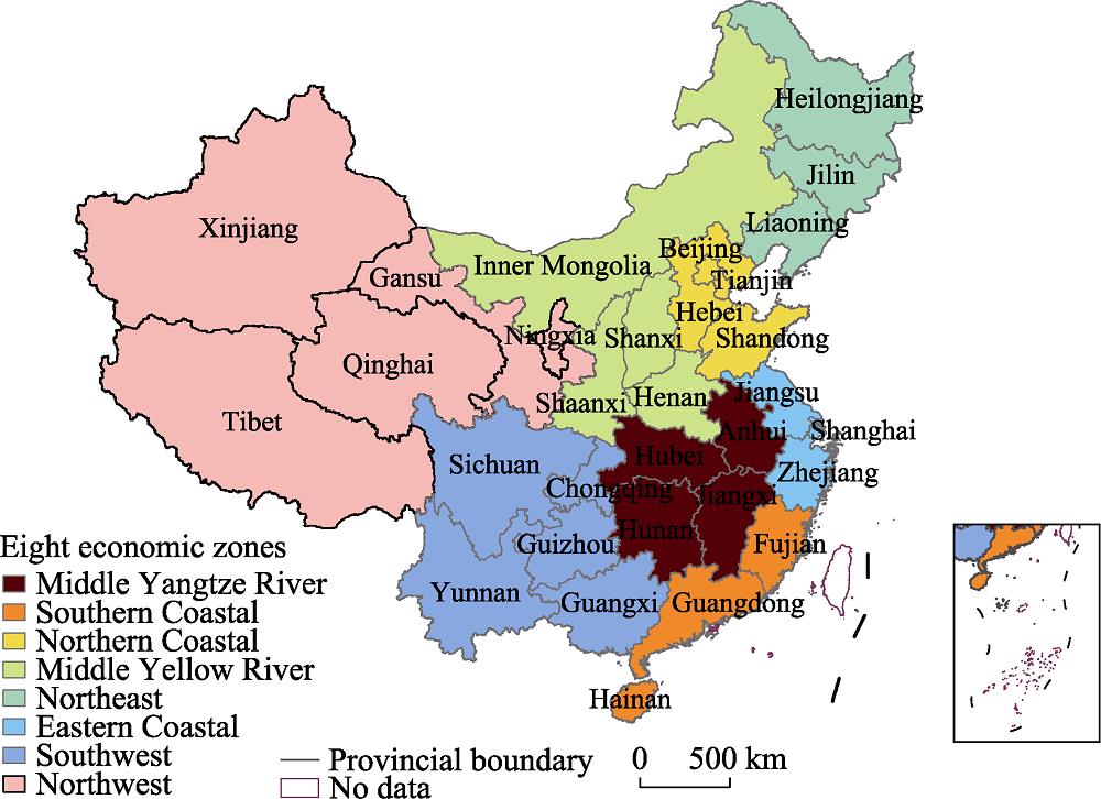 Divisions of administrative units and economic zones in China