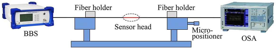 Schematic of the experimental setup for strain measurement.