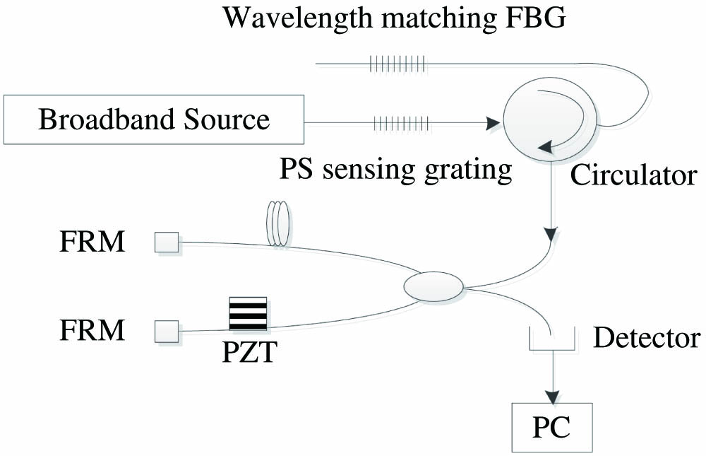 Schematic diagram of the PS-FBG sensing system.