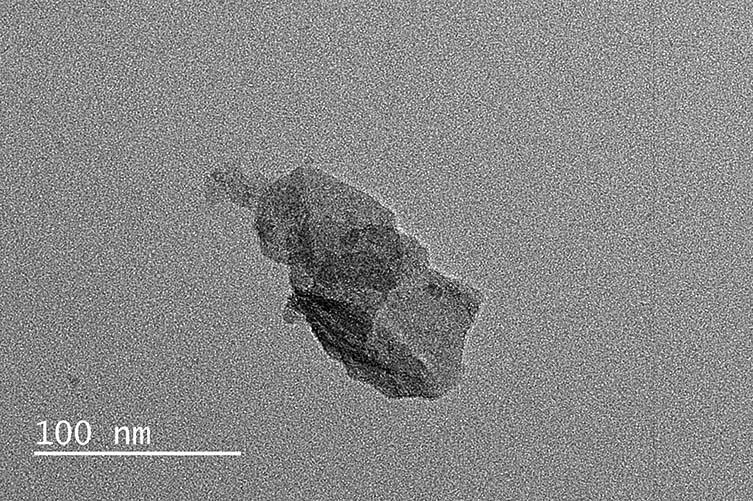 TEM image of the ZrS2 nanosheets.