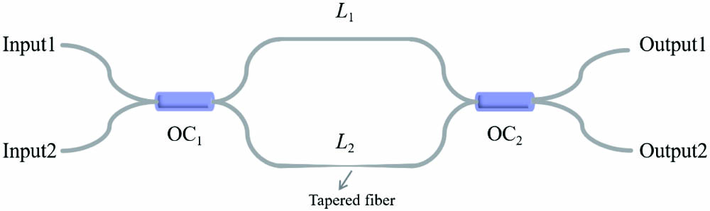 Schematic diagram of the proposed MZI filter composed of tapered fiber.