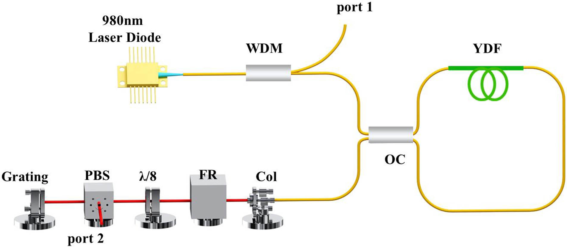 Schematic setup of the mode-locked fiber laser with NALM.