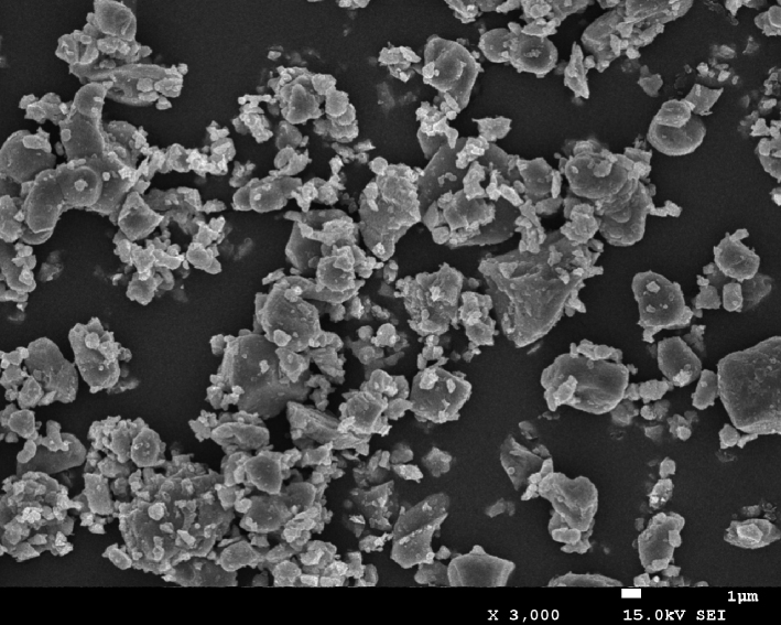 SEM image of Cr3C2 sample in ambient conditions.