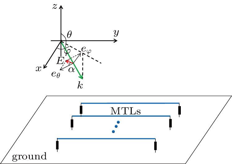 Typical model of ambient wave coupling to MTLs.