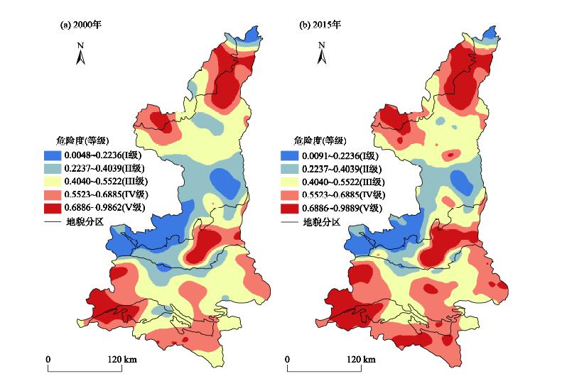 2000—2015年陕西省多源危险度空间分布Fig.2