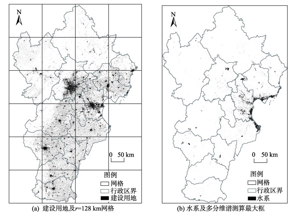 京津冀建设用地和水系及网格示意图(2010)Fig.1