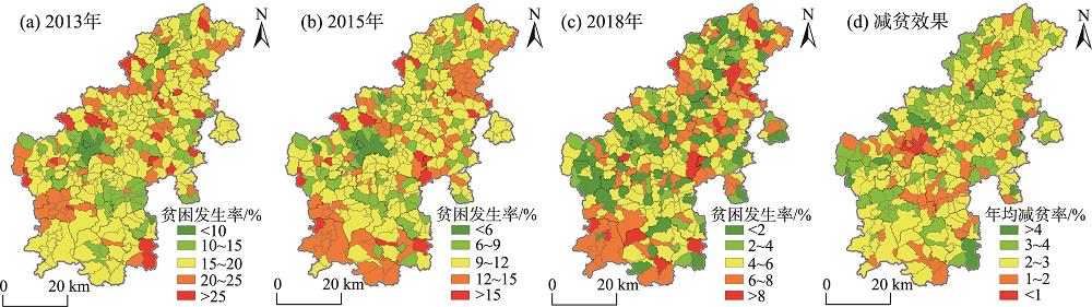 2013—2018年于都县农村贫困时空格局Fig.2