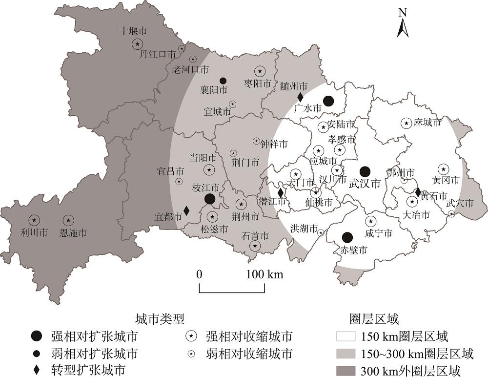 2006—2015年湖北省城市相对收缩格局Fig.2