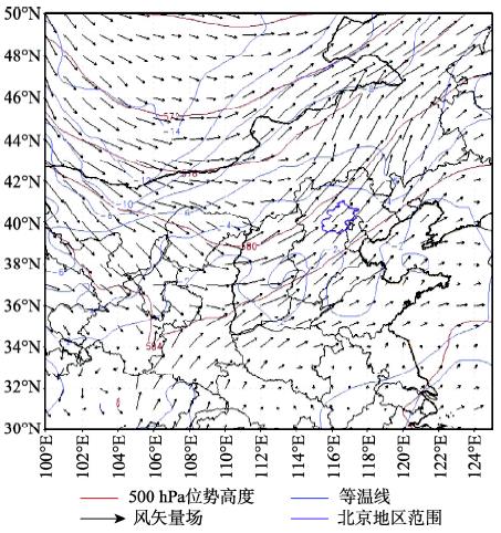 北京时间2012年7月21日00时500 hPa天气环流场Fig. 2