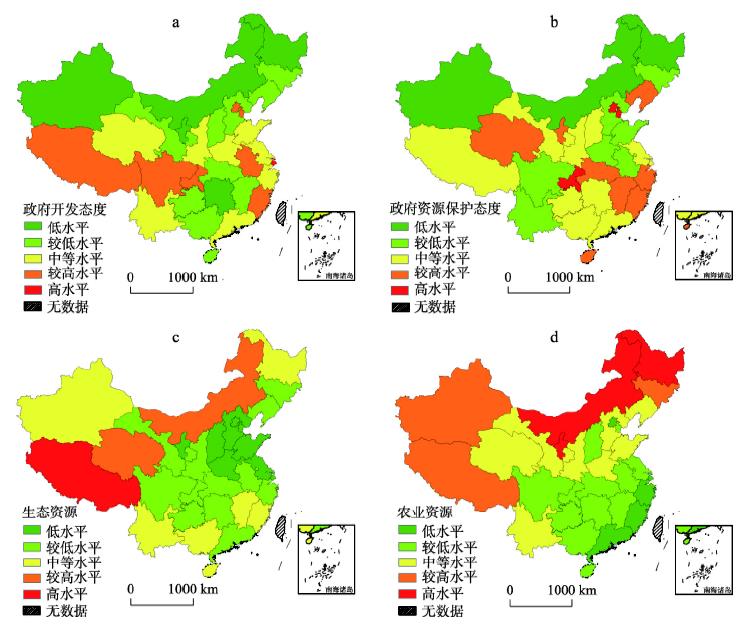 2016年中国省级变量的区域差异Fig. 2