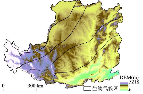 黄土高原区域概况及生物气候区分区Fig. 1