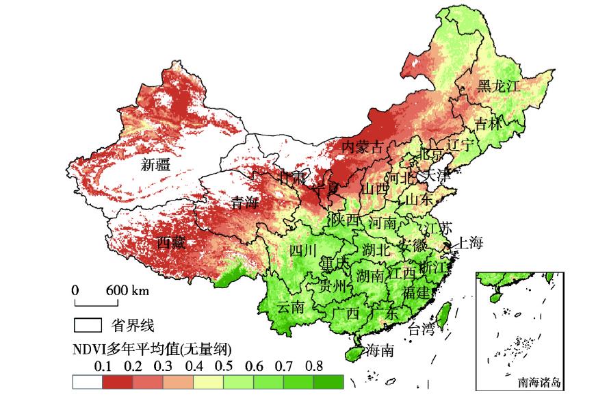 中国植被覆盖状况及行政区划空间分布Fig. 1