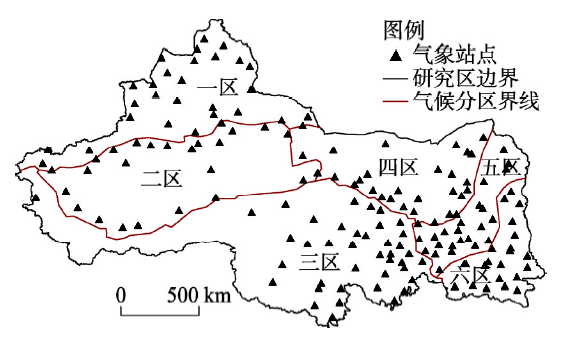 The climate zones of Northwest China