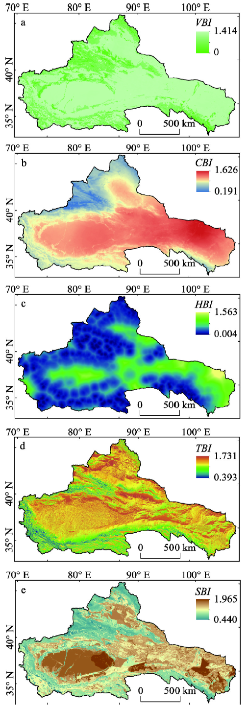 Spatial distribution of background elements in the arid region of Northwest China in 2017