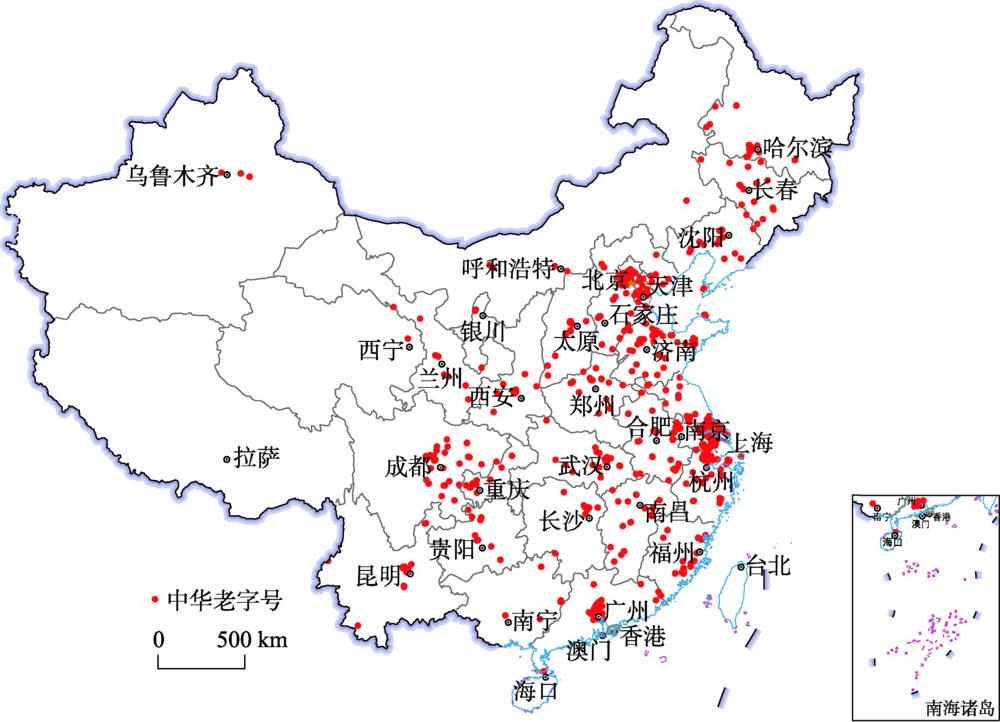 Spatial distribution of China time-honored brand