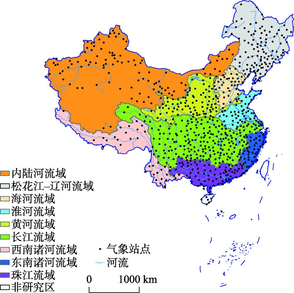 Study area and meteorological stations of China