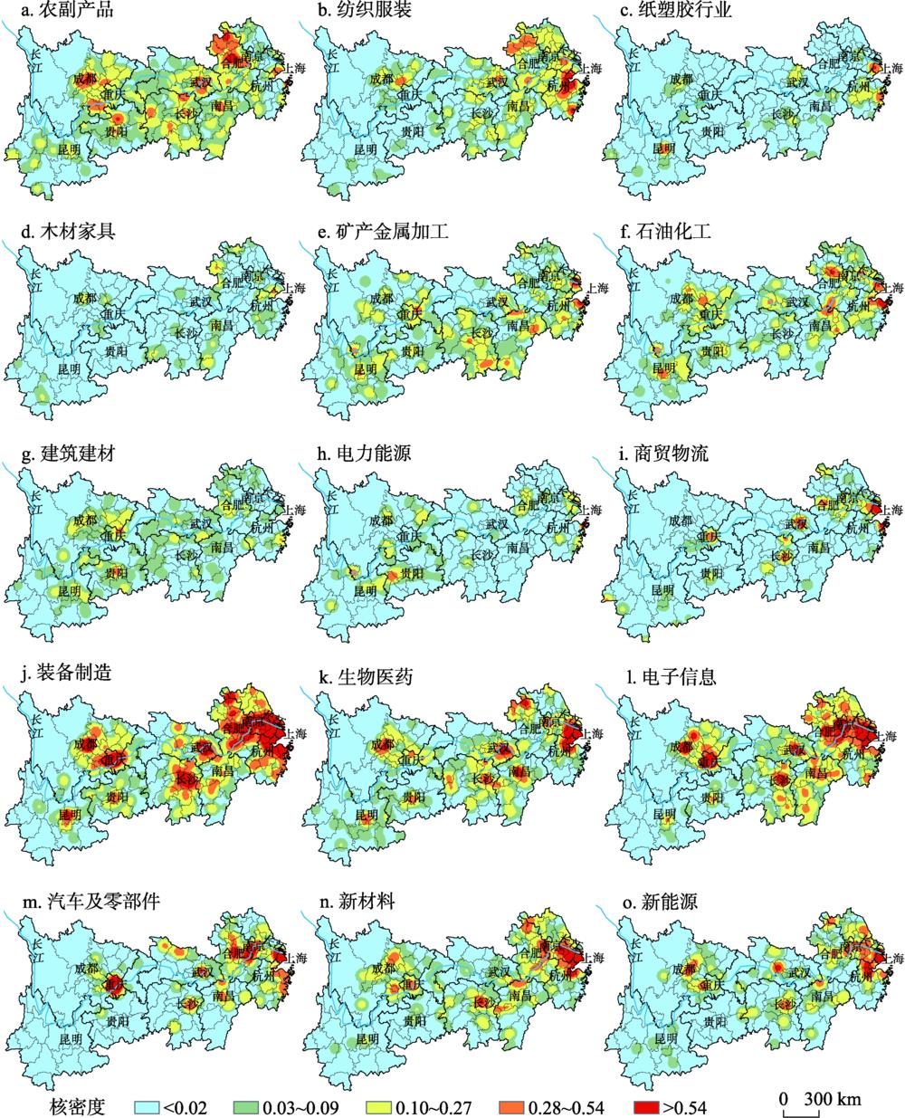 2017年长江经济带开发区不同类型产业集聚区识别注：该图基于国家测绘地理信息局标准地图（审图号：GS（2016）1612）绘制,底图无修改。Fig. 2