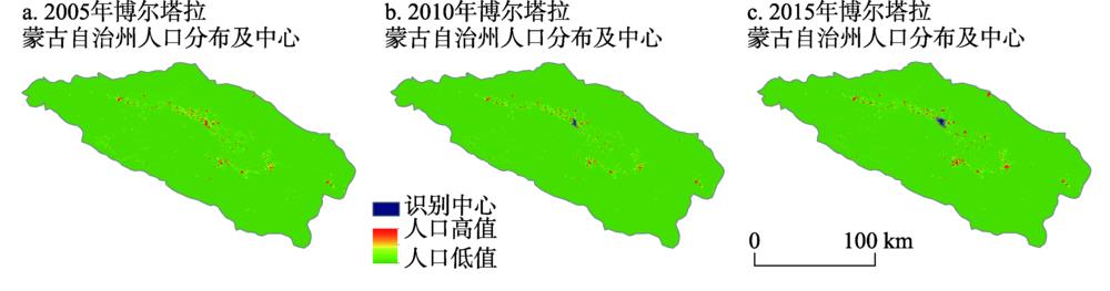 博尔塔拉蒙古自治州人口中心识别Fig. 2