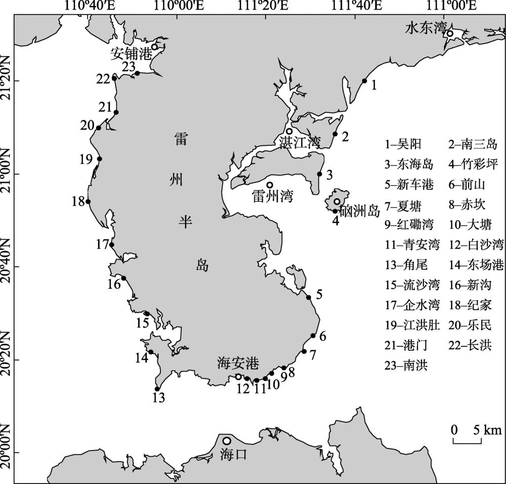 区域概况及研究海滩位置Fig. 1