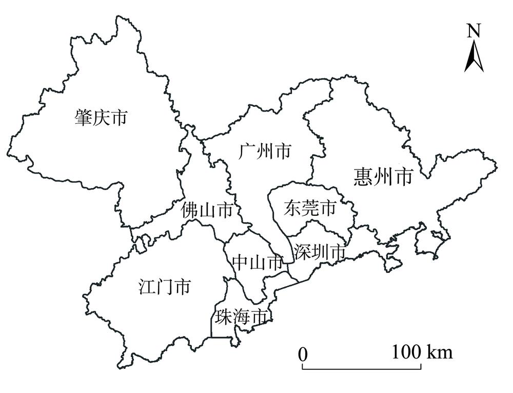 Location diagram of Pearl River Delta urban agglomeration