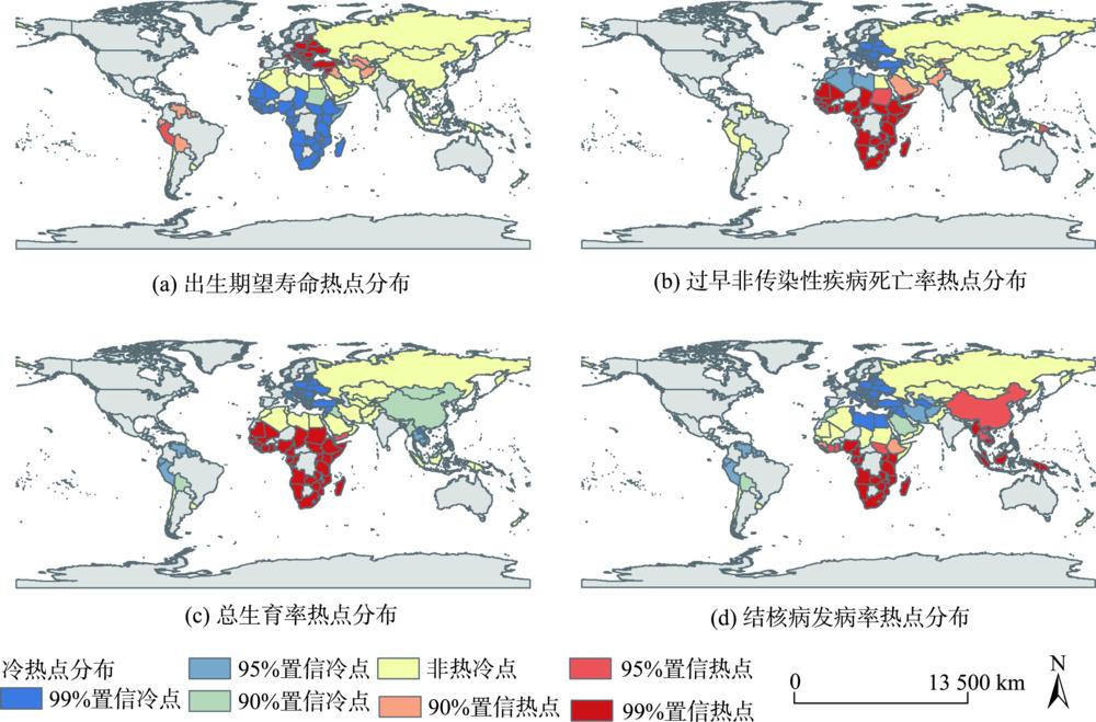 Hotspot analysis of health status indicators of the residents of the Belt and Road countriesin 2016