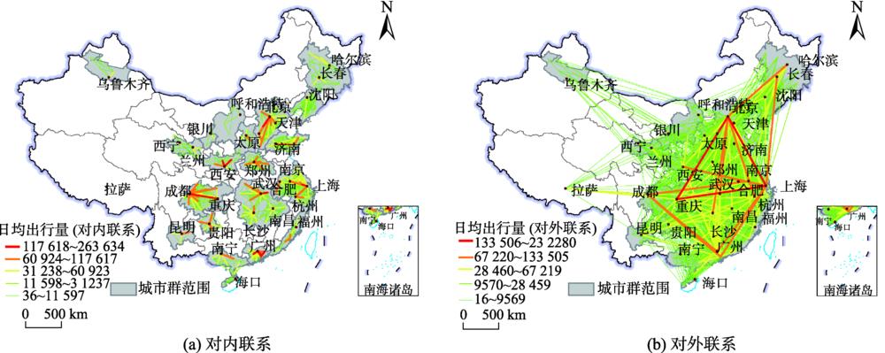 Spatial pattern of intercity travel network of Chinese urban agglomerations during the National Day week.。。。