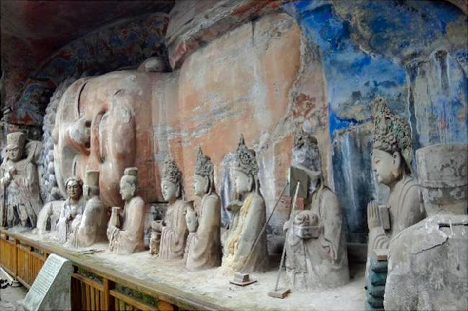 Niche of Sakyamuni Eentering Nirvana at Dazu district, Chongqing(Sleeping Buddha)