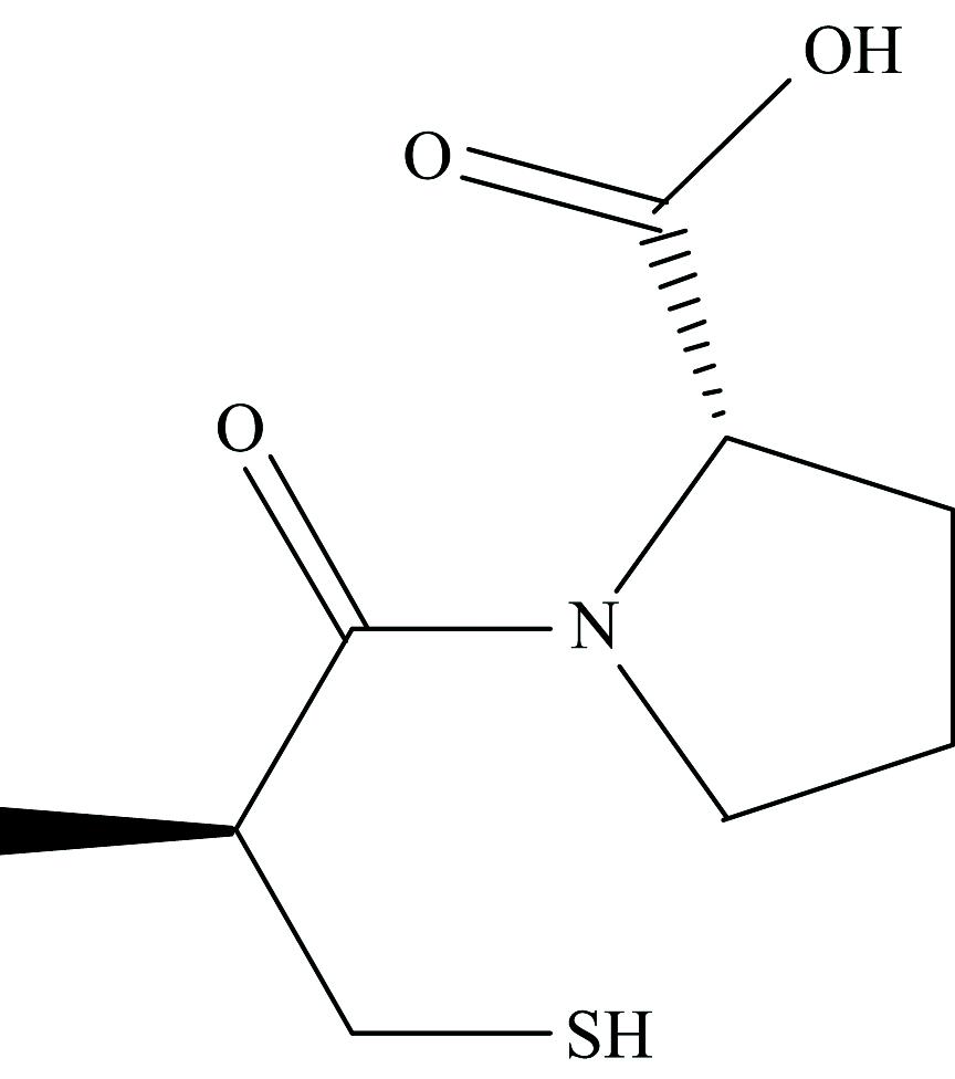 Structure of captopril drug