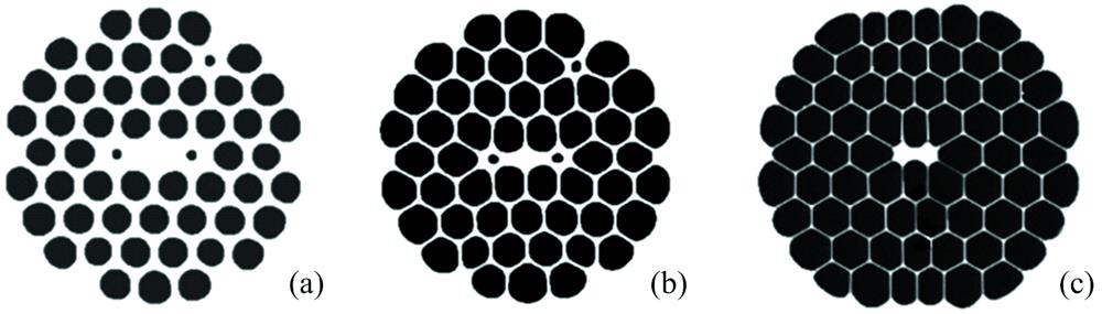 Air-holes structures of PCF samples