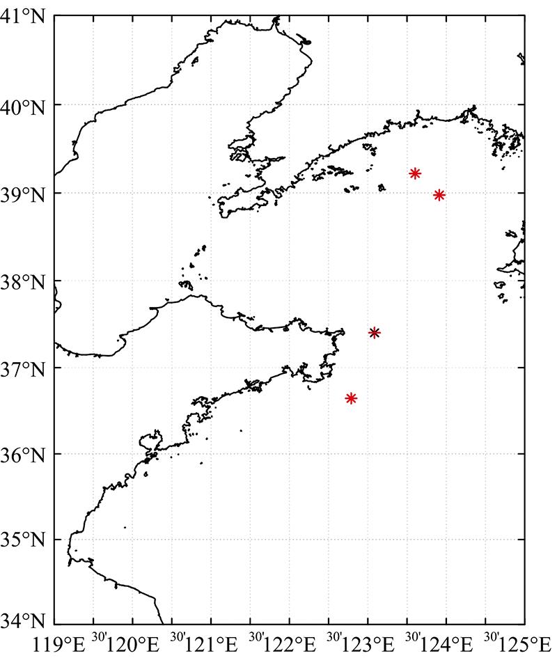 The map of in-situ stations that matched with GOCI Rrs data