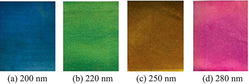 Appearance of the structural color films with different diameters