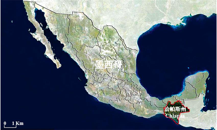 Location of Chiapas, Mexico
