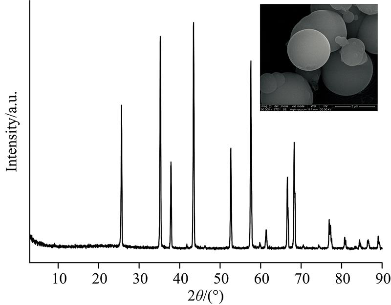 XRD patterns and SEM image of α-Al2O3