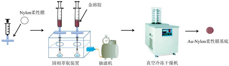 Preparation process of Au-Nylon flexible film substrate