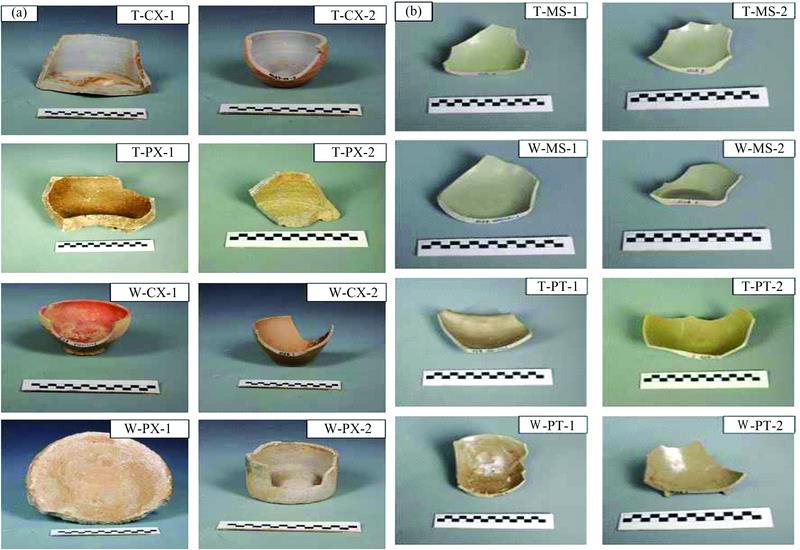 Photo images of typical sagger and celadon samples excavated from Housi’ao kiln site