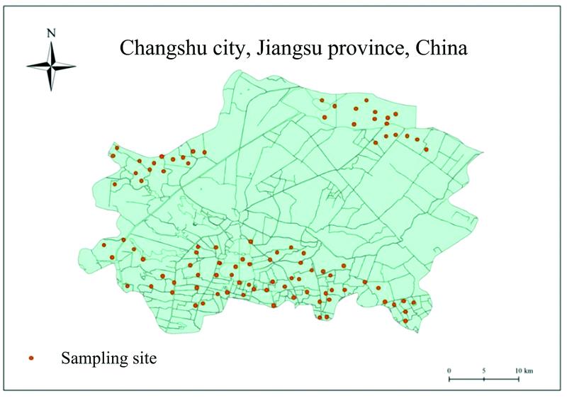 The map of sampling sites in Changshu