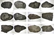 Coal samples (a, c, e) and gangue samples (b, d, f) from different coal mines(a), (b): Ximing coal mine; (c), (d): Shenmu coal mine; (e), (f): Balongtu coal mine