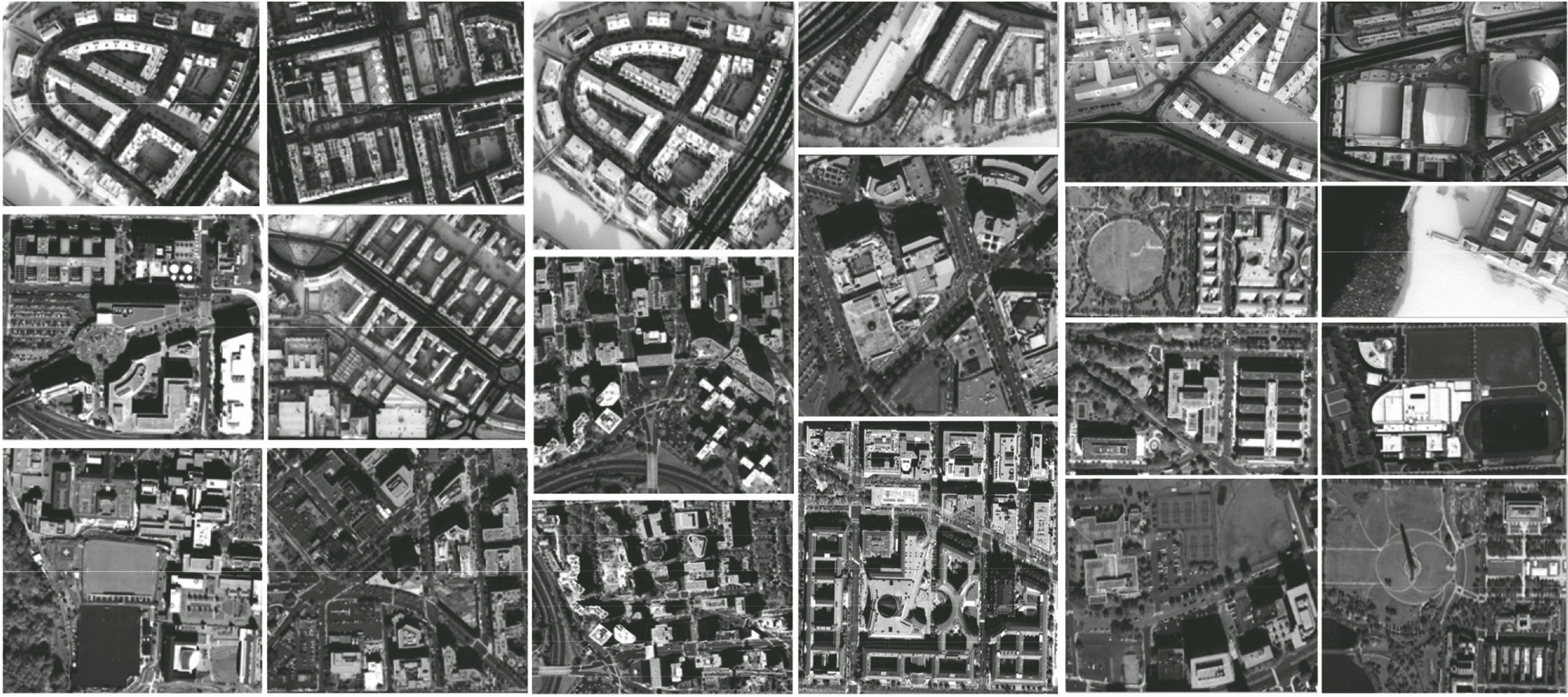 Left images of the original satellite stereo images in the database