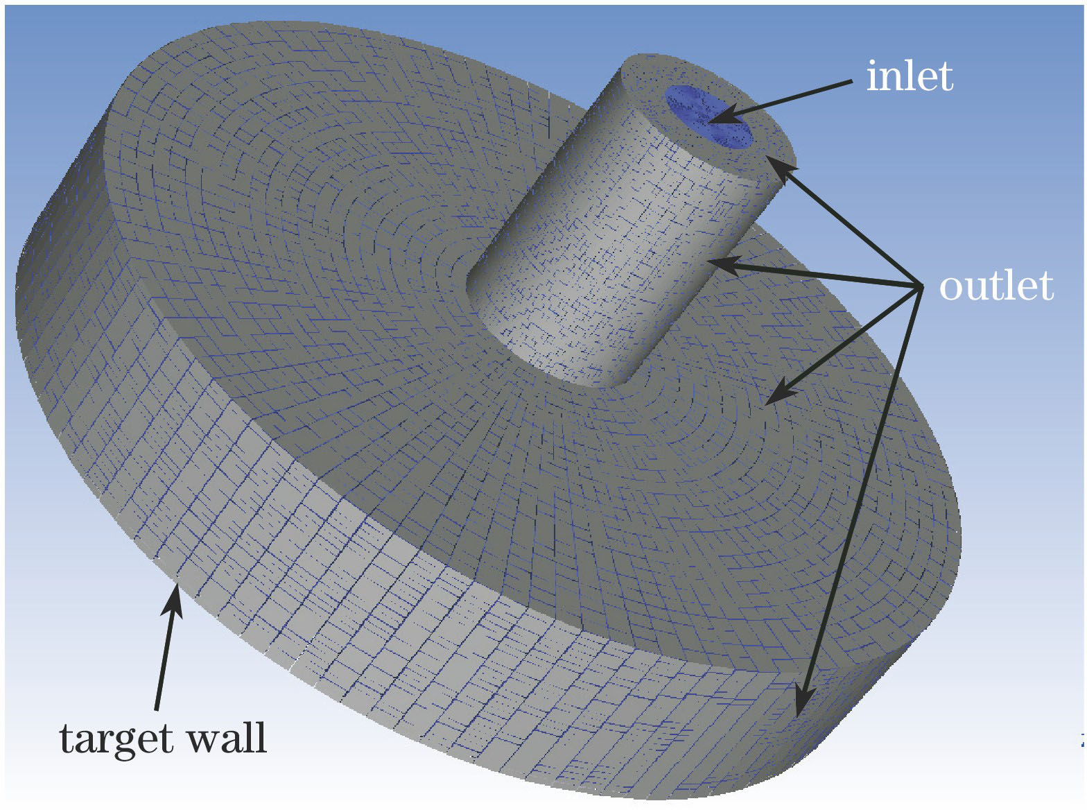 Mesh division and surface boundary of simulation model