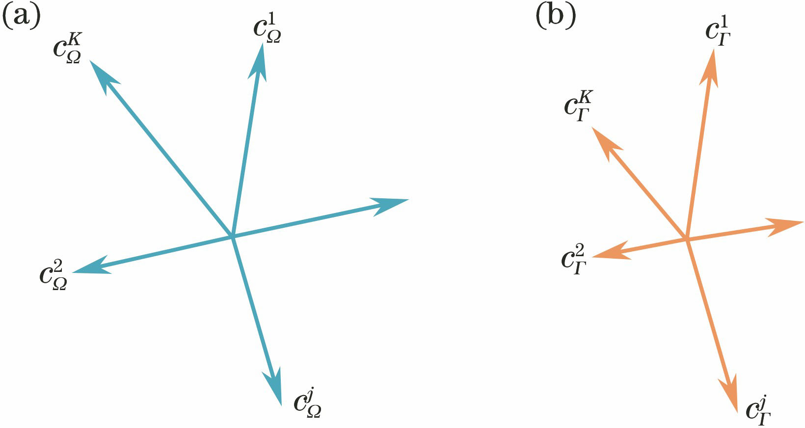 Global vector features. (a) In Ω; (b) in Γ