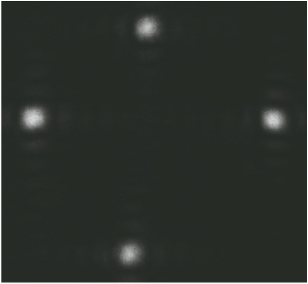Laser spot array obtained by CCD