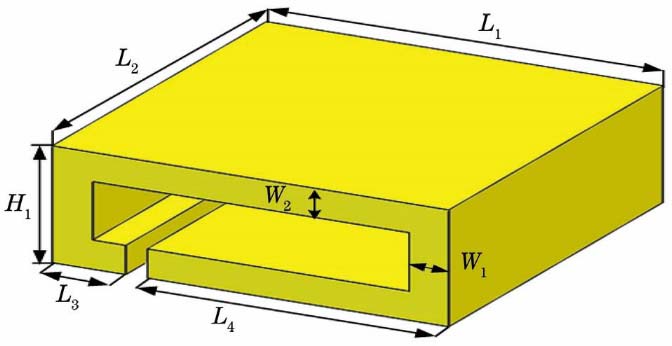 Structural diagram and size identification of three-dimensional metallic SRR