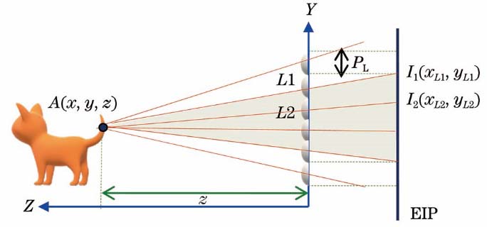 Coordinate relationship of same point on two adjacent EIs