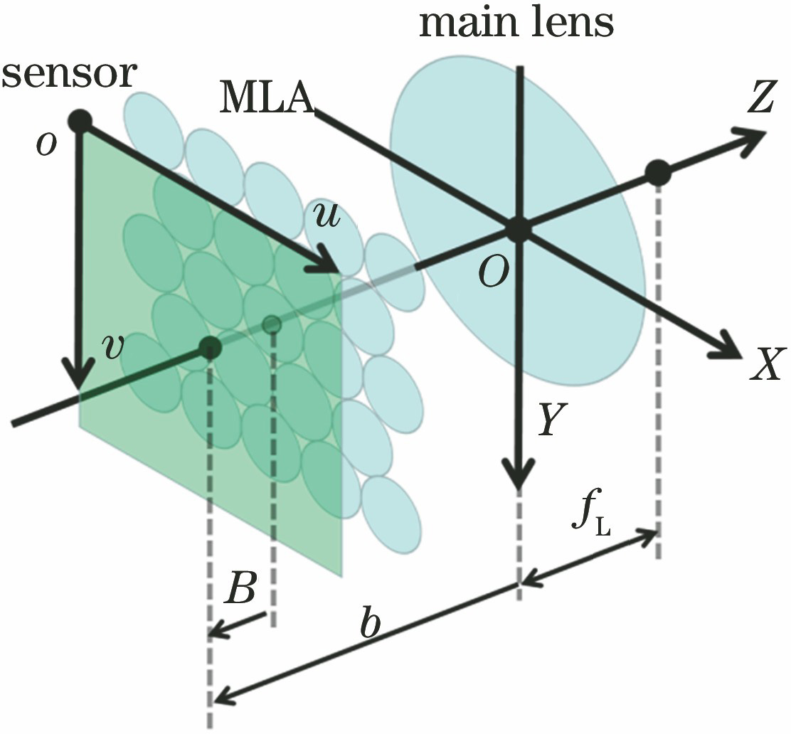 Establishment of coordinate system for plenoptic camera