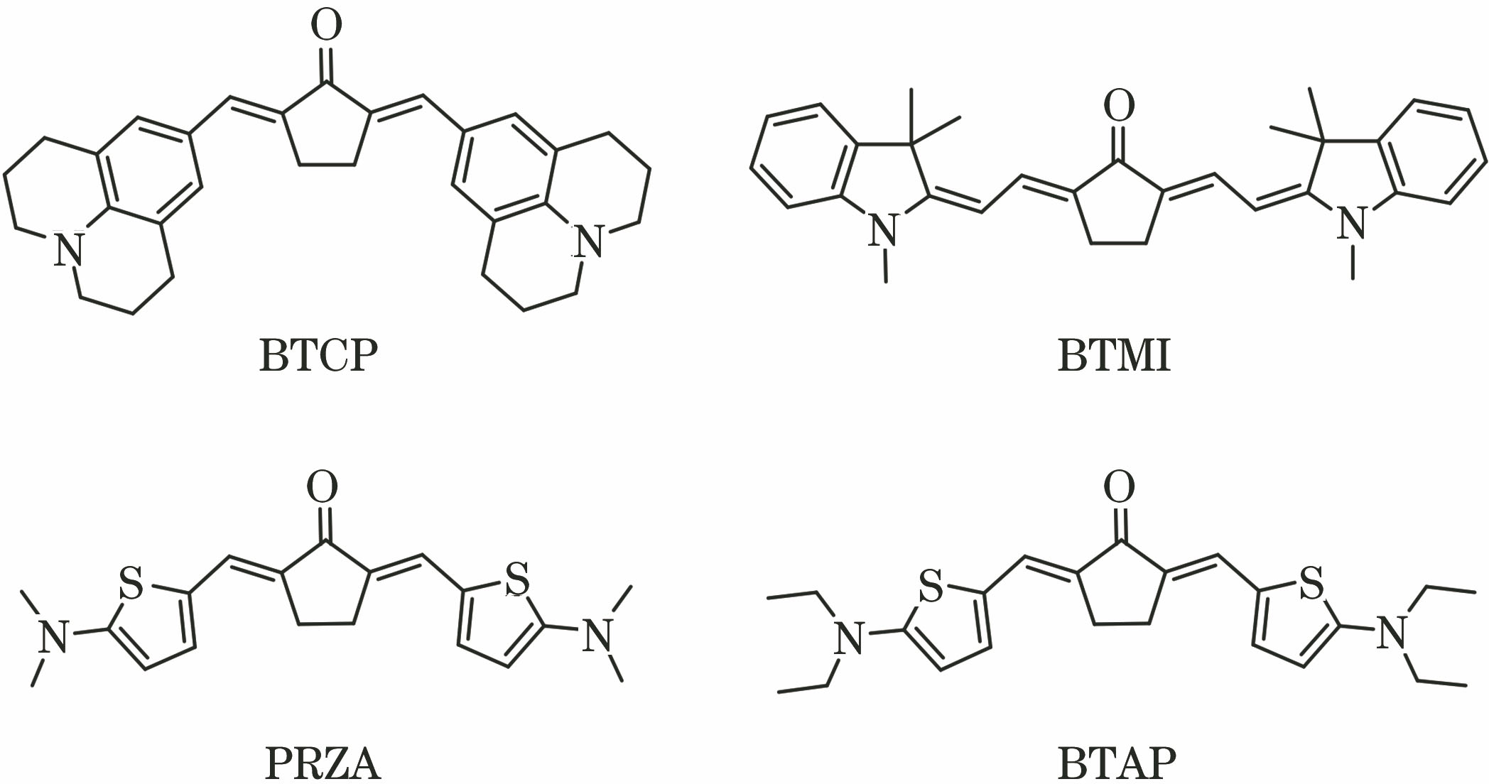 Molecular structural formula of green-sensitive cyclopentanone photosensitizer