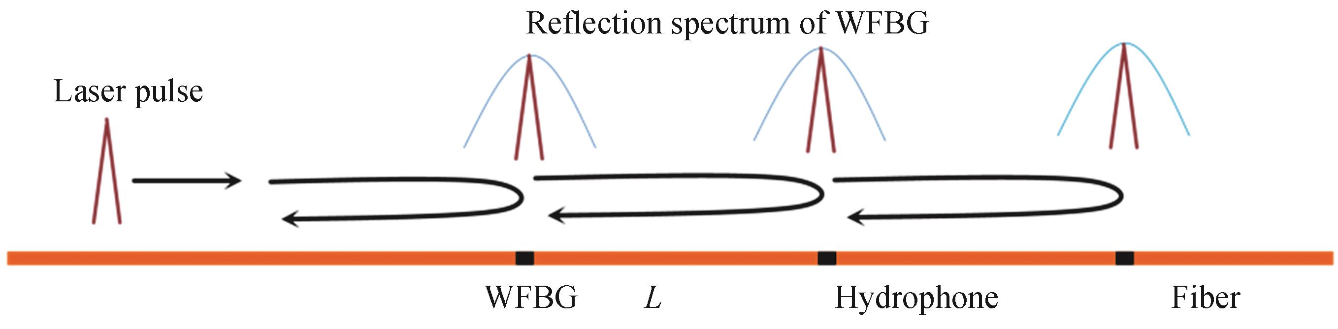 Schematic diagram of laser pulse transmission in WFBG array