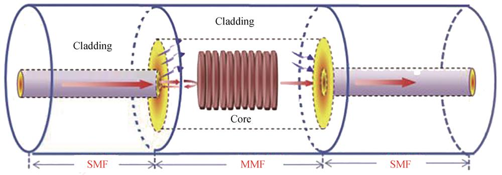 Schematic diagram of multi-mode FBG structure［18］